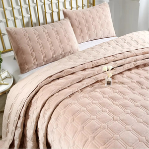 Colcha de algodón de terciopelo de gama alta, funda de cama de doble cara, colchas <span class=keywords><strong>y</strong></span> <span class=keywords><strong>cobertores</strong></span>, edredón de cama para parejas, colchón de punto a cuadros - Product Image 3