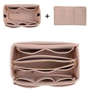 Lightweight Makeup Organizer <b>Insert</b> <b>Handbag</b> Felt Cosmetics Organizer Portable Felt Liner Bag Organizer Custom Cosmetic Bag - Product Image 2