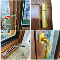Ventanas Modernas de Madera Personalizadas Penjoy, Ahorro Energético, Triple Acristalamiento, Vidrio Templado Low-E para Cocina, Baño y Chalet