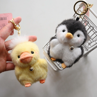 Nouveau mini sac à billes] Nouveau porte-clés en peluche animale en alliage de 3 pouces, jouet anti-stress à billes compressibles, formes pingouin, canard, tortue