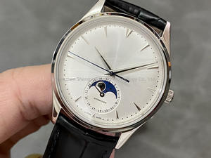 Montre mécanique automatique pour homme avec affichage des phases lunaires, cadran géographique compressé à sept fuseaux horaires portugais et bracelet en cuir - Product Image 3