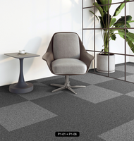 Tapis carré de bureau moderne de 50*50cm avec support en PVC polypropylène, pile à boucle rembourrée et style commercial tufté