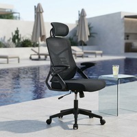 Chaise de bureau ergonomique pivotante de luxe pour dirigeant, avec dossier en maille et design moderne en fer, idéale pour les cadres