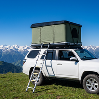 Tente de toit rigide innovante 2026 à ouverture rapide pour camping, tissu vert olive, échelle télescopique pour SUV