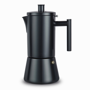 Cafetière Moka italienne moderne en acier inoxydable avec logo personnalisé, contrôle de température thermostatique, 3-6 tasses, compatible induction - Product Image 1
