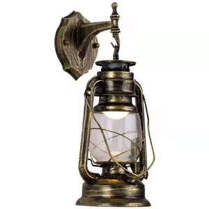 Kim loại cổ điển đèn lồng Đèn tường <span class=keywords><strong>LED</strong></span> trang trí ngoài trời Retro vườn sân Tường Đèn - Product Image 1