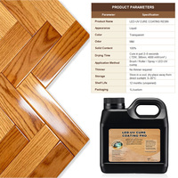 Résine de revêtement LED UV durcissable pour surface de sol en bois, durcissement rapide, brillance miroir, protection contre les rayures, application au pinceau, 1L