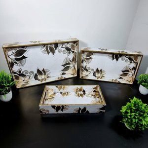 Bandeja de Servicio de Diseño con Recubrimiento de Esmalte de Madera MDF, Bandeja de Mesa de Alta Calidad para Hoteles y Restaurantes - Product Image 1