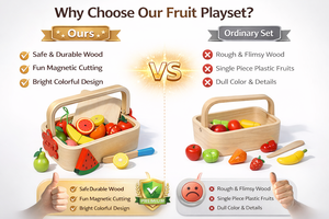 Деревянный развивающий набор игрушек «Фрукты» для ролевых игр, Монтессори-игрушки для детей для домашних игр и дошкольного обучения - Product Image 5