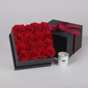 Rosa de flores imortal para o dia das mães, flor personalizada com logotipo para sempre e infinito, flores estabilizadas e preservadas em caixa