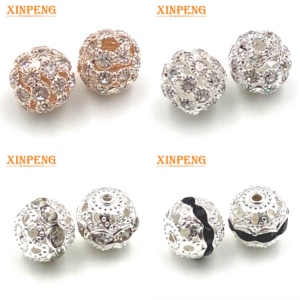 Perles rondes argile un trou strass pavé cristal perles boule <span class=keywords><strong>de</strong></span> <span class=keywords><strong>verre</strong></span> pour la fabrication <span class=keywords><strong>de</strong></span> bijoux - Product Image 2