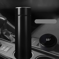 Bouteille d'eau intelligente isotherme sous vide en acier inoxydable 18/8 à double paroi de 500 ml avec affichage de température, personnalisable pour fabricants