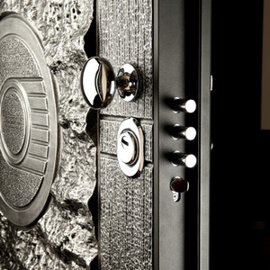Puerta Blindada para Estilo Europeo de Apertura Abatible y Posición Exterior, <span class=keywords><strong>Puertas</strong></span> de Seguridad de PVC Estilo Italiano con Recubrimiento en Polvo y Tiras Modernas - Product Image 6