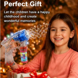Pistola de Burbujas Clásica para Niños, Máquina de Burbujas Eléctrica Automática con Luz LED, Juguete para Fiestas de Verano al Aire Libre, Regalo - Product Image 3