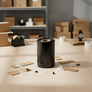 ริบบิ้นถ่ายโอนความร้อน 30 มม.-110 มม.*300 ม. สีดำ พิมพ์คุณภาพสูง วัสดุแว็กซ์เรซิ่น สำหรับบาร์โค้ด TTR TTO ใช้ได้กับเครื่องพิมพ์ Oki - Product Image 5