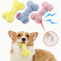 Jouets sonores créatifs en peluche douce en forme d'os pour animaux de compagnie, jouets à mâcher imprimés en forme de nœud pour l'entraînement, le nettoyage des dents et la marche