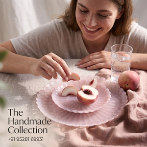 Handmade Polished Resin <b>Bowls</b> Eco-Friendly Dishwasher Safe <b>Pink</b> Scallop Edge Minimalist Design for Fruit and Snacks - Product Image 1