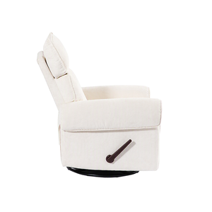 Sillón Giratorio Manual de una Plaza, Reclinable, con Rotación de 360 Grados, Tapizado en Tela, con Reposacabezas Ajustable para Apartamento - Product Image 3