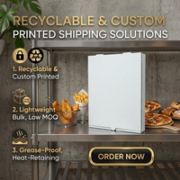 Boîte à pizza triangulaire de 7 pouces de qualité supérieure, personnalisée, recyclable, en papier alimentaire, avec gaufrage et pelliculage mat, pour tranches de pizza Detroit