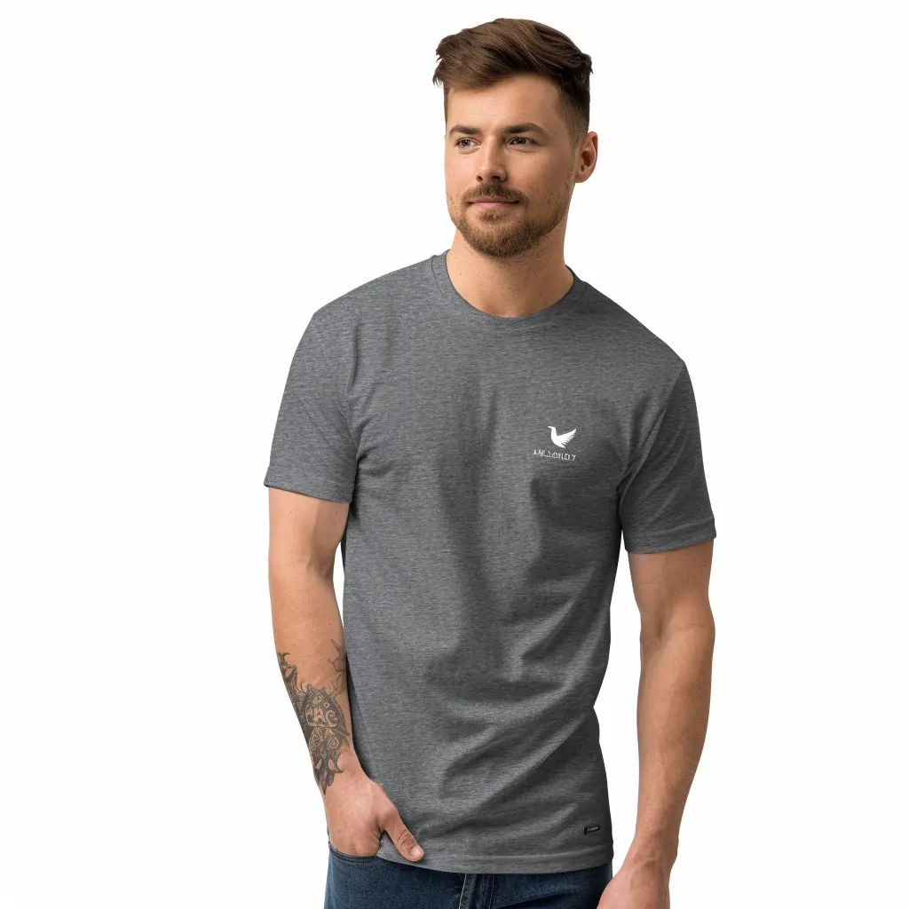 공장 직접 하이 퀄리티 맞춤 남성용 티셔츠 안티 필링 및 통기성 니트 패브릭 O-넥 인쇄 대형