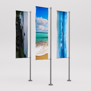 Outdoor Flying Banner Promotion Custom Printed Advertising Feather Teardrop <b>Flag</b> Bali Bow Beach <b>Flag</b> with Corss Base - Product Image 4