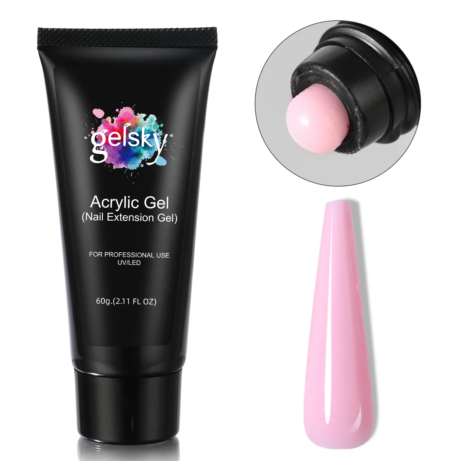 Gelsky Poly Gel Pour Ongle розовый Пользовательский логотип акриловый Poligel Uv для наращивания ногтей поли гель лак