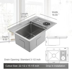 Évier de bar rectangulaire en nickel brossé fait main, durable et sain, facile à nettoyer, avec accessoires complets – Vente chaude - Product Image 6