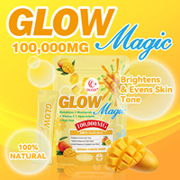 Glow Magic 100,000mg Bebida de Colágeno en Polvo con Sabor a Mango - 15 Sobres, Suplemento de Belleza Natural para Aclarar la Piel, Certificado para Adultos