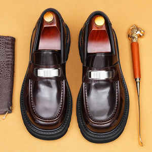 Business casual leather <b>shoes</b> <b>for</b> <b>men</b>, 2026 new style, English leather, glossy finish, thick sole, <b>men's</b> <b>shoes</b> - Product Image 2