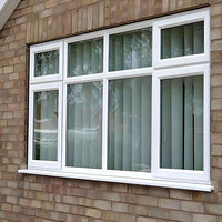 Fenêtre en plastique à double vitrage horizontale en PVC de haute qualité certifiée AS, vente en gros d'usine