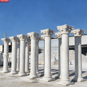 Colonnes corinthiennes classiques romaines en marbre blanc sculptées à la main YOUFINE pour villa - Product Image 1