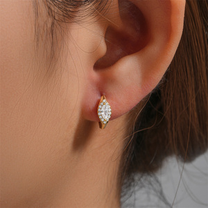 CANNER Trendy 925 Sterling Silver Jewelry Zircon Huggies <b>Earrings</b> 18k Gold Plated <b>Women</b> <b>Small</b> Hoop <b>Earrings</b> Set - Product Image 3