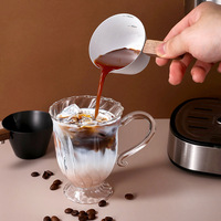 Tasse à café en acier inoxydable 304, tasse doseuse, tasses à expresso avec poignée en bois de noyer, 120 ml, tasse à café pour le versement