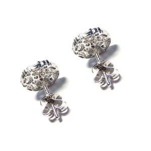 Bijoux KOK de Hong Kong – Clou d'oreille en or blanc 18 carats AU750 avec diamant véritable VS SI taille brillant, serti en grappe, pour fiançailles et mariage - Product Image 3