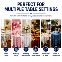 Nappe en satin polyester champagne 80 g/m², ronde de 120 pouces, réutilisable et lavable, pour mariage, hôtel et restaurant