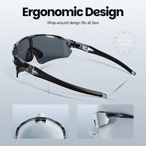 Gafas <span class=keywords><strong>de</strong></span> Ciclismo Unisex con Marco TR90 y Logotipo Personalizado, Protección UV400, Resistentes al Viento, para Ciclismo, Running, Béisbol, Senderismo, Escalada y Deportes - Product Image 4