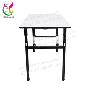 Mesas plegables negras con marco de metal para comedor de hotel para eventos - Product Image 6