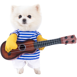 ชุดแฟนซีฮาโลวีนสำหรับสัตว์เลี้ยงสุนัขและแมว ZOOM ODM&OEM สวมใส่สบาย ทันสมัย ทำจากเส้นใยละเอียดพิเศษ รูปแบบกีตาร์ หมอ โจรสลัด ปู - Product Image 5