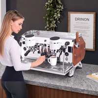 Cafetière italienne commerciale professionnelle E61 Cafetière semi-automatique à deux groupes Machine à expresso