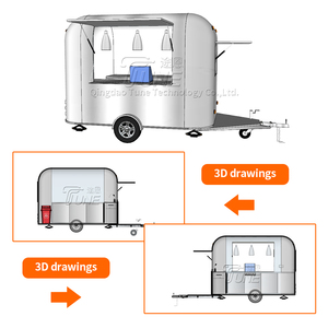 Camión de cocina móvil pequeño para hamburguesas y café, con certificación CE, carrito y remolque de comida para concesiones - Product Image 3