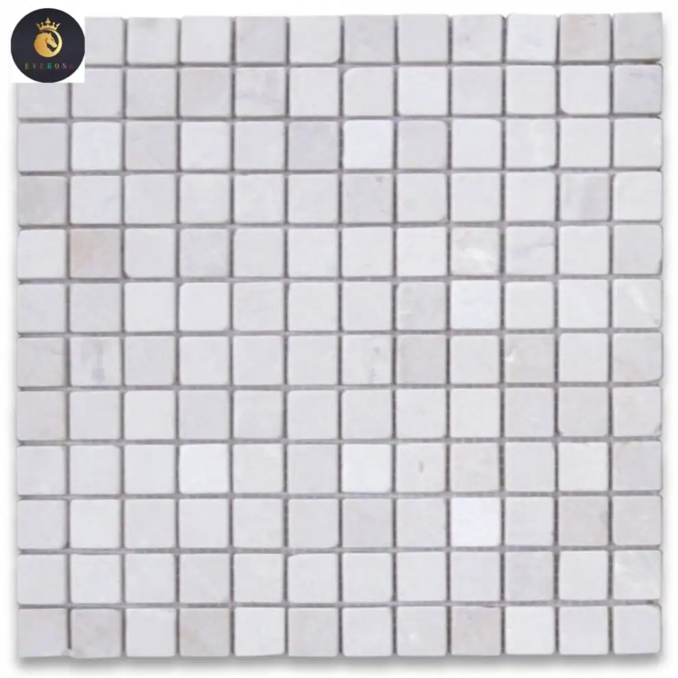 Carreau de mosaïque carré Crema Marfil 1x1 dégringolé