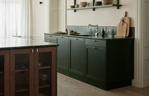 <span class=keywords><strong>Cocina</strong></span> Vermonhouzz Morden en <span class=keywords><strong>Verde</strong></span> <span class=keywords><strong>Oscuro</strong></span> con Acabado Shaker y Vetas de Madera Visibles, Isla y Encimera de Roble de Lujo - Product Image 5