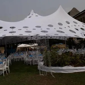 Çin toptan düşük fiyat su geçirmez malzeme açık düğün streç kumaş tente