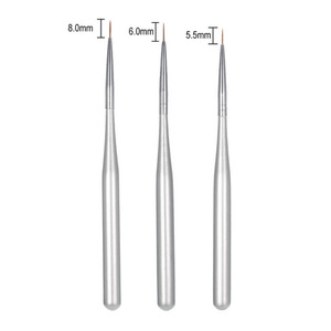3Pcs Nylon Nail Art Brush <b>Set</b> Flower Line Drawing Pens <b>Crimped</b> Ferrule for UV Gel Painting - Product Image 6