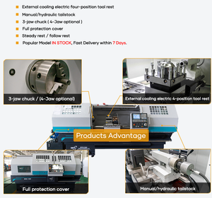 Torno CNC de Metal con Capacidad de Torno de 500 mm y Longitud de Trabajo de 2000 mm, Modelo DMTG CK6150, Torno CNC de Bancada Plana. - Product Image 3
