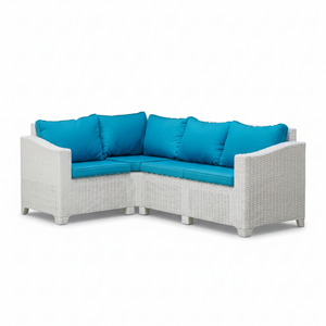 Ergonomic Curved Round Sectional Rattan Sofa Set with Thick Removable Cushions for Outdoor Patio Garden Luxury Modern - Product Image 1