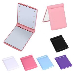 Fashion Portable Makeup Mirror Led Rechargeable Travel Vanity Mirror Cosmetic Hand Folding Compact Pocket Mirror - Product Image 5