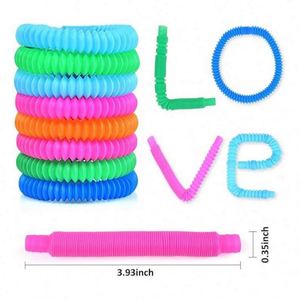 Jouets anti-stress Pop Tube en plastique phosphorescent tendance 2025 - Design girafe, certifié EN71/CE, pour les 5 ans et plus - Product Image 4