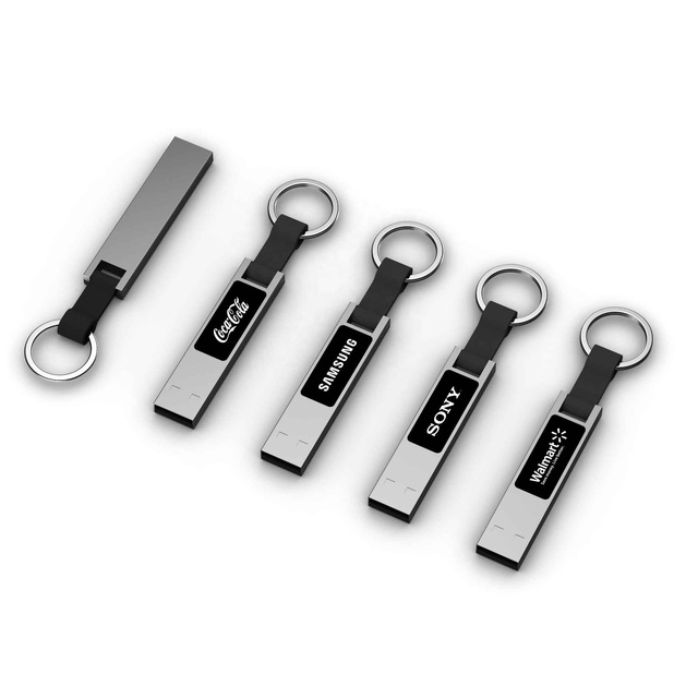 High Quality New USB Flash Drive Light up Logo Pendrive Metal Keychain USB for Corporate Gift
