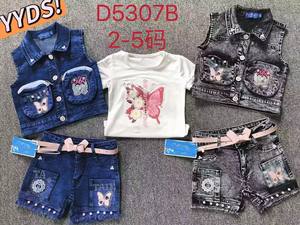 11.2 dollari modello YQ283 età 2-5 anni di qualità reale per <span class=keywords><strong>bambina</strong></span> bambino Jeans due pezzi Set Jeans <span class=keywords><strong>pantaloni</strong></span> per bambine - Product Image 2